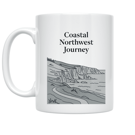Coastal Northwest Journey Design - Nature Lover - 11 oz Ceramic Coffee Mug