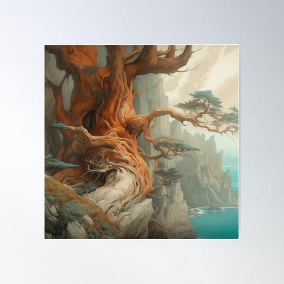 Coastal Oak Poster Wall Art, Modern Wall Decor For Living Room Bedroom, 8x12 UNFRAMED