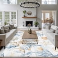 thumbnail image 1 of Coastal Ocean 8x10 Area Rug for Living Room Sectional Sofa, Blue Yellow Coral Shell Starfish Marine Life Washable Non Slip Large Rectangle Area Rug, 1 of 9