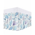 thumbnail image 1 of Coastal Ocean Bed Skirt King Size 18" Drop Blue Purple Shell Conch Ruffled Wrap Around Bed Skirts Adjustable Elastic Bedskirt Dust Ruffle for King Size Bed, 1 of 7