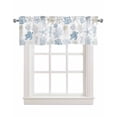 thumbnail image 1 of Coastal Ocean Blue Coral Linen Curtain Valance for Bedroom/Bathroom/Kitchen/Office/Living/Dining Room Window,Summer Turtle Starfish Shell Seahorse Rod Pocket Topper Decorative Cafe Drapes Panel 60x18, 1 of 6