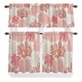 thumbnail image 1 of Coastal Ocean Coral Curtain Valances Set Red Pink Theme Pattern Kitchen Curtains 24&nbsp;inch Length Rod Pocket Valance and Tiers 3 Piece Set Small Bedroom Bathroom Laundry Decor, 1 of 9