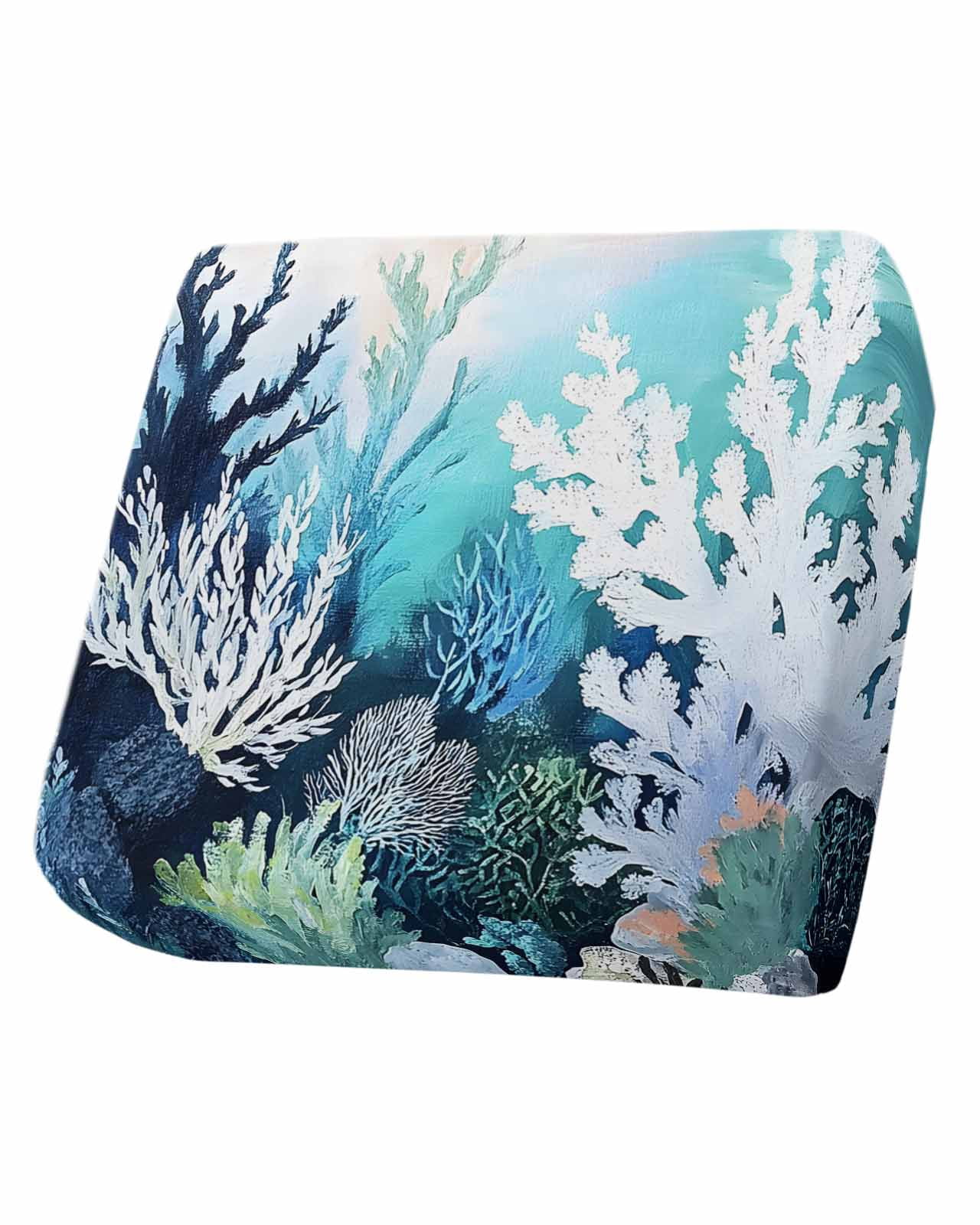 Coastal Ocean Couch Cushion Covers Stretch, Washable Sofa Seat Covers Individual Seat Cushion Sofa Slipcovers Summer Vintage Colorful Coral Couch Cover Furniture Protector S-1PCS