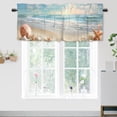 thumbnail image 1 of Coastal Ocean Curtain Valances for Kitchen Windows Summer Starfish Sea Shells on Beach Rod Pocket Valances for Bedroom Living Room Dining Room 54 by 18 in, 1 Panel, 1 of 6