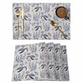 thumbnail image 1 of Coastal Ocean Placemats Set of 8 Blue Turtle Starfish Retro Coral Shell Place Mats Indoor Wipeable Table Mats Washable Cloth Dining Table Placemats for Kitchen Holiday Party Home Decor 13x19 Inch, 1 of 9
