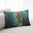 thumbnail image 1 of Coastal Ocean Queen Size Pillow Cover, Pillowcase Protectors with Zipper, Breathable Decorative Throw Pillow Case Cover, Tropical Fish Sea Animals Seaweed Green Pillow Shams for Couch Sofa 20x30Inch, 1 of 8