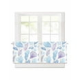 thumbnail image 1 of Coastal Ocean Short Blackout Curtains 24 Inch Long Blue Purple Shell Conch Rod Pocket Kitchen Curtains, 2 Panels Thermal Insulated Room Darkening Drapes for Bedroom, 42"W x 24"L, 1 of 5