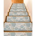 thumbnail image 1 of Coastal Ocean Stair Treads for Wooden Steps Indoor Runner Rug Carpet, Vintage Coral Starfish Shell Seahorse 10 Pieces Peel and Stick Staircase Step Treads Covers Washable Throw Door Mats, 30"x8", 1 of 6