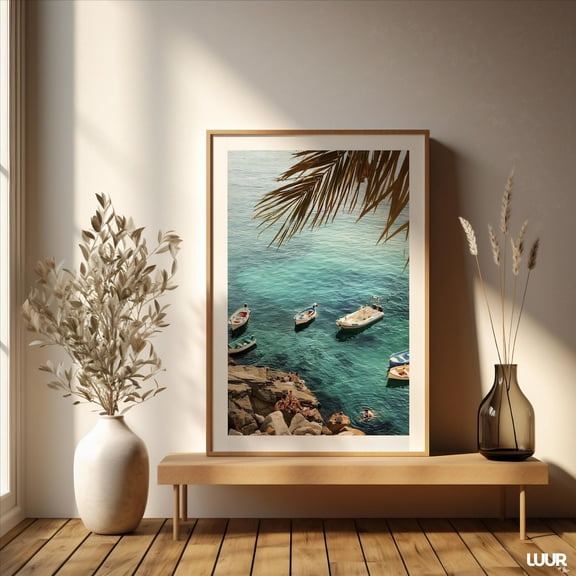 Coastal Ocean Theme Wall Art Modern Beach Home Decor, Unframed Paper Print Size 8x12