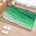 thumbnail image 1 of Coastal Ocean Washable Small Entryway Area Rugs 2'x3', Beach Dark Green Waves Gradient Oil Painting Low Pile Throw Rug Non-Slip Sturdy Edge Binding Carpet for Front Door Floor Room Entry, 1 of 9
