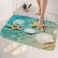 Coastal Ocean Waves Starfish Shell Bathroom Rugs Nature Beach Sea