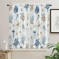 thumbnail image 1 of Coastal Ocean Window Curtains 63 Inch Length, Summer Beach Nautical Rod Pocket Kitchen Window Treatments Drapes for Bedroom, Cafe, Living Room, 2 Panels, 42 W x 63 L, 1 of 5