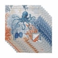 thumbnail image 1 of Coastal Octopus Cloth Napkins, Blue Nautical Ocean Creature Wood Grain Washable and Reusable Dinner Napkins Set of 8, Table Napkin for Kitchen Party Birthday Wedding Hotel Housewarming 20"x20", 1 of 9