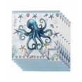 thumbnail image 1 of Coastal Octopus Cloth Napkins Set of 6 Reusable Dinner Napkins, Nautical Starfish Shell Jellyfish Anchor Cocktail Napkin Washable Table Napkins for Wedding/Holiday Party/Baby Shower 20"x20", 1 of 7