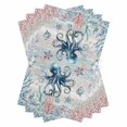 thumbnail image 1 of Coastal Octopus Kitchen Towels Set of 4, Water Absorbent Dish Towel, Ocean Nautical Conch Coral Fish Shells Decorative Hand Towels - Quick Drying Cloth for Cooking Baking, 18x28 Inch, 1 of 8