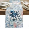 thumbnail image 1 of Coastal Octopus Table Runner - 72 Inch Long, Kitchen Dining Table Runner Dresser Scarves, Ocean Nautical Conch Coral Fish Shells Farmhouse Decor for Coffee Tables Wedding Party Banquet, 1 of 8
