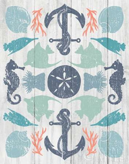 Coastal Otomi I on Wood Canvas Art - Cleonique Hilsaca (22 x 28)