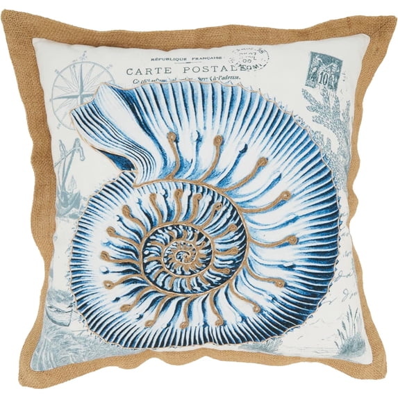 Coastal Outdoor Shell Poly Filled Pillow
