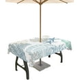 thumbnail image 1 of Coastal Outdoor Tablecloth - 60x120 Inch Rectangle Dining Table Cover, Blue Teal Coral Summer Beach Ocean Starfish Waterproof Outdoor Table Cloth with Umbrella Hole & Zipper for Picnic/Patio/Party, 1 of 6