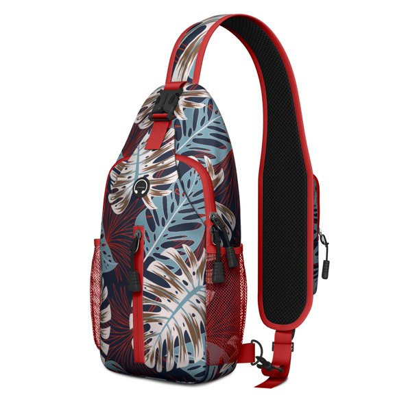 Coastal Palm Tree Sling Backpack, Lightweight and Stylish Crossbody Daypack with Beach Sunset Vibe, Great for Gym, School, and Weekend Trips