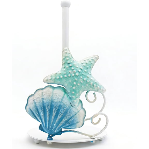 Coastal Paper Towel Holder Coastal Kitchen Decor Beach Kitchen Decor Beach Decorations for Home Starfish & Shell 3D Metal Paper Towel Holder Countertop
