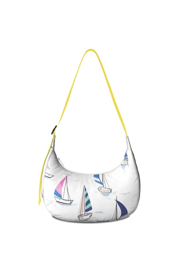 Coastal Paradise Shoulder Tote for Women, Stylish Water-Resistant Crossbody Bag Featuring Tropical Sunset Palm Tree and Nautical Beachy Patterns, Large Capacity and Durable