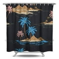 thumbnail image 1 of Coastal Paradise Tropical Sunset Palm Tree Shower Curtain, Waterproof Polyester, Machine Washable, Hooks Included, Hawaiian Island Classic Boho Bathroom Accessory, 1 of 5