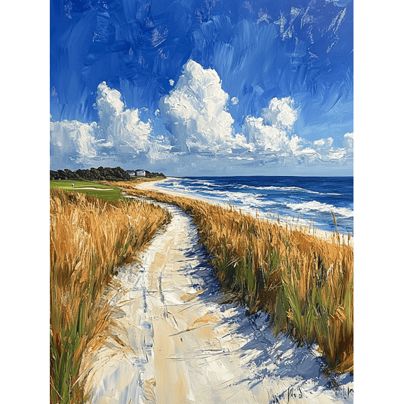 Coastal Path Beach Scene Canvas Wall Art Perfect for Living Room Office Hotel and Gallery Wall Decor
