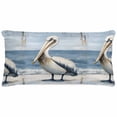 thumbnail image 1 of Coastal Pelican Satin Pillowcase for Hair and Skin with Zipper, Soft Breathable Cooling Silk Pillow Cases, Modernism Art Oil Painting Birds Throw Pillow Covers King Size 20"x40", 1 of 6