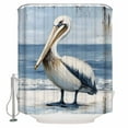 thumbnail image 1 of Coastal Pelican Shower Curtains for Bathroom Waterproof Fabric Bath Curtains Decor Bath Tub Curtain Modernism Art Oil Painting Birds Decorative Shower Curtain Sets with 12 Hooks, 72x72 Inch, 1 of 6