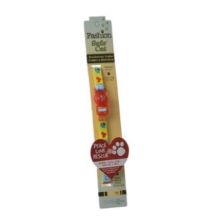 Coastal Pet 06701 RES12 Safe Cat Adjustable Breakaway Cat Collar - Rescue Print