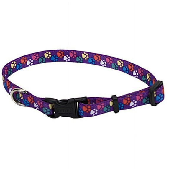 Coastal Pet 06902 A SPW26 1 in. Adjustable Nylon Fashion Collar - Paw Pattern