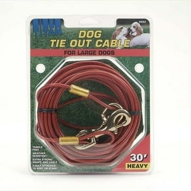 Coastal Pet 30 ft Titan Heavy Tie-Out Cable with Brass Plated Snaps, Up to 80 lb, Blue