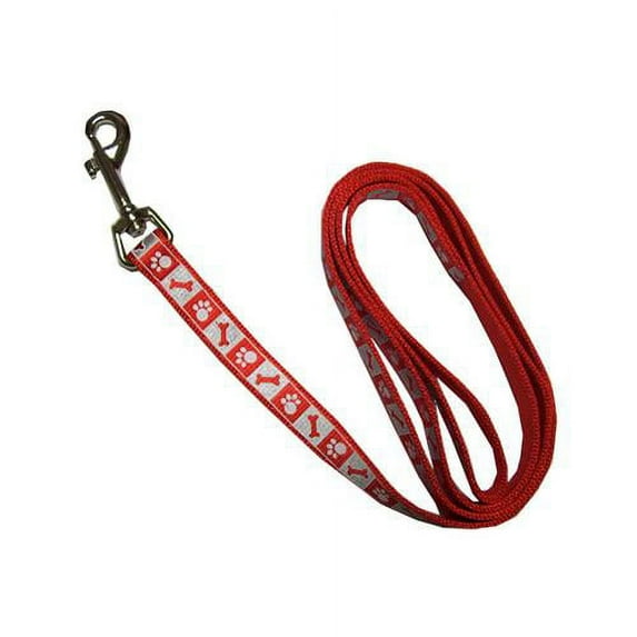 Coastal Pet Products 46385 B RPS04 Lazer Brite Dog Leash, Reflective, Red, 3/8-In. x 4-Ft.