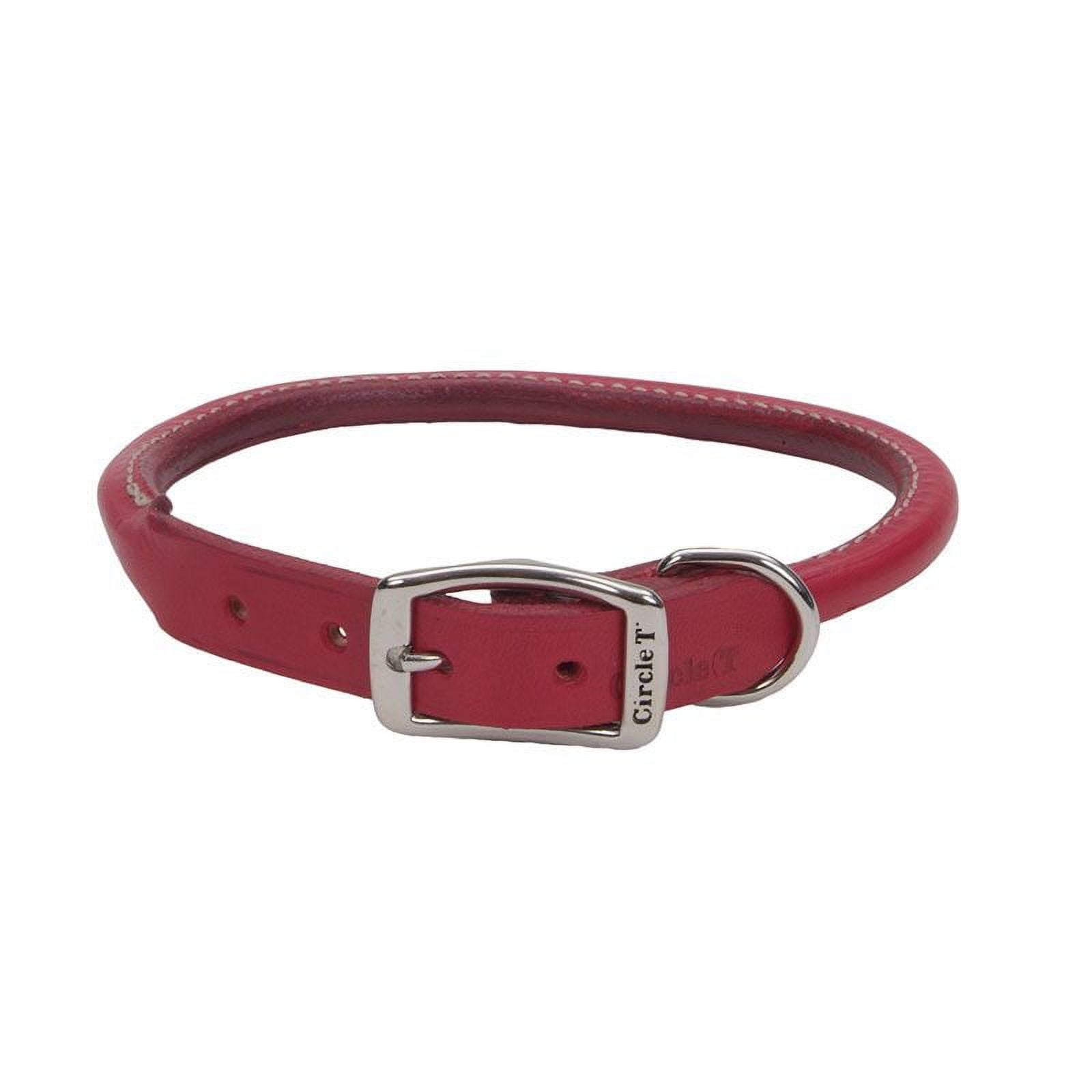 Circle t oak tanned leather round dog collar sales