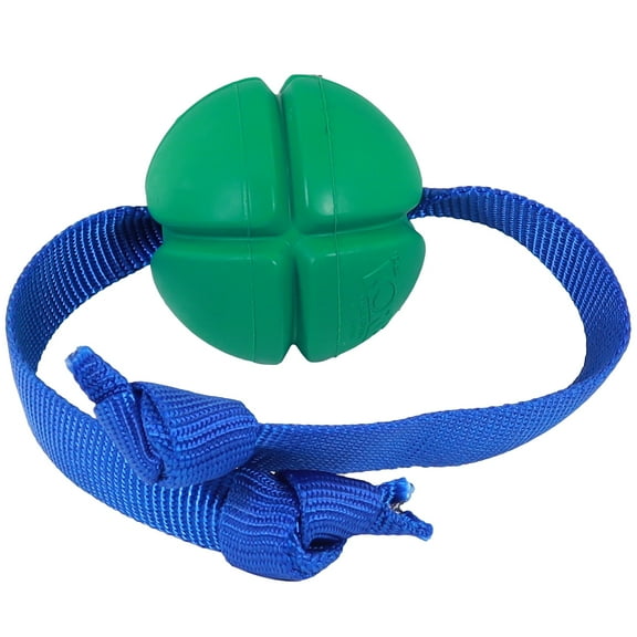PetKORE: FloTex Tug - Medium - 2.5" Green, Rubber Dog Toy, Removable Strap Tail, Patented Airflow Grooves, Bounce-Fetch-Chew, Pet Indoor-Outdoor Play