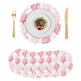 thumbnail image 1 of Coastal Pink Coral Round 15 Inch Placemats Set of 6, Nautical Ocean Seaside Beach HeatResistant Non Slip Place Mats for Dining Table, Wipeable Braided Kitchen Table Mats for Housewarming, 1 of 9