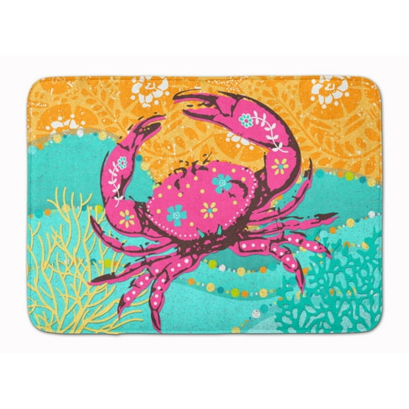 Coastal Pink Crab Machine Washable Memory Foam Mat