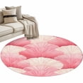 thumbnail image 1 of Coastal Pink Round Area&nbsp;Rug 4ft Seashell Ocean Beach Summer Non-Slip&nbsp;Washable Circle Rugs Soft Felt Indoor Floor Mat for Bedroom Kitchen Living Room Bathroom, 1 of 9