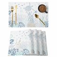 thumbnail image 1 of Coastal Placemats Set of 4, Turquoise Blue Turtle Starfish Coral Jellyfish Placemats for Dining Table, Place Mats for Kitchen Tabletop, Waterproof Wipeable Dining Table Mats Set, 1 of 9