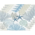 thumbnail image 1 of Coastal Placemats Washable, Linen Rectangular Place Mats Set of 4, Dining Table Decor for Living Room, Kitchen, Farmhouse and Outdoor (Blue, 12x18 Inch), 1 of 5
