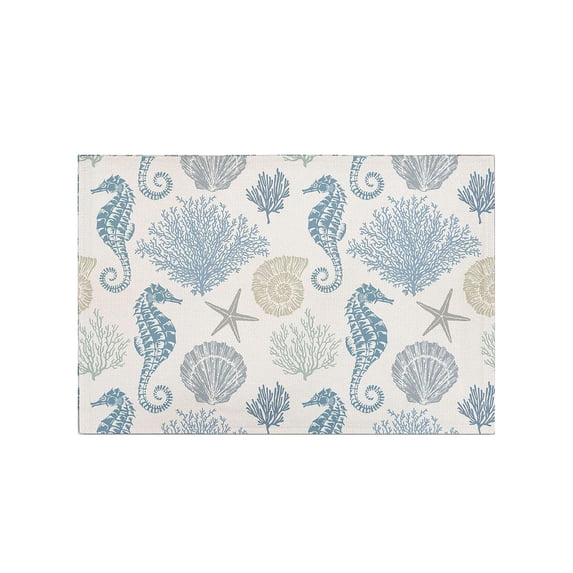 Coastal Placemats,Washable Table Mats for Kitchen Dining Seasonal Party Decor