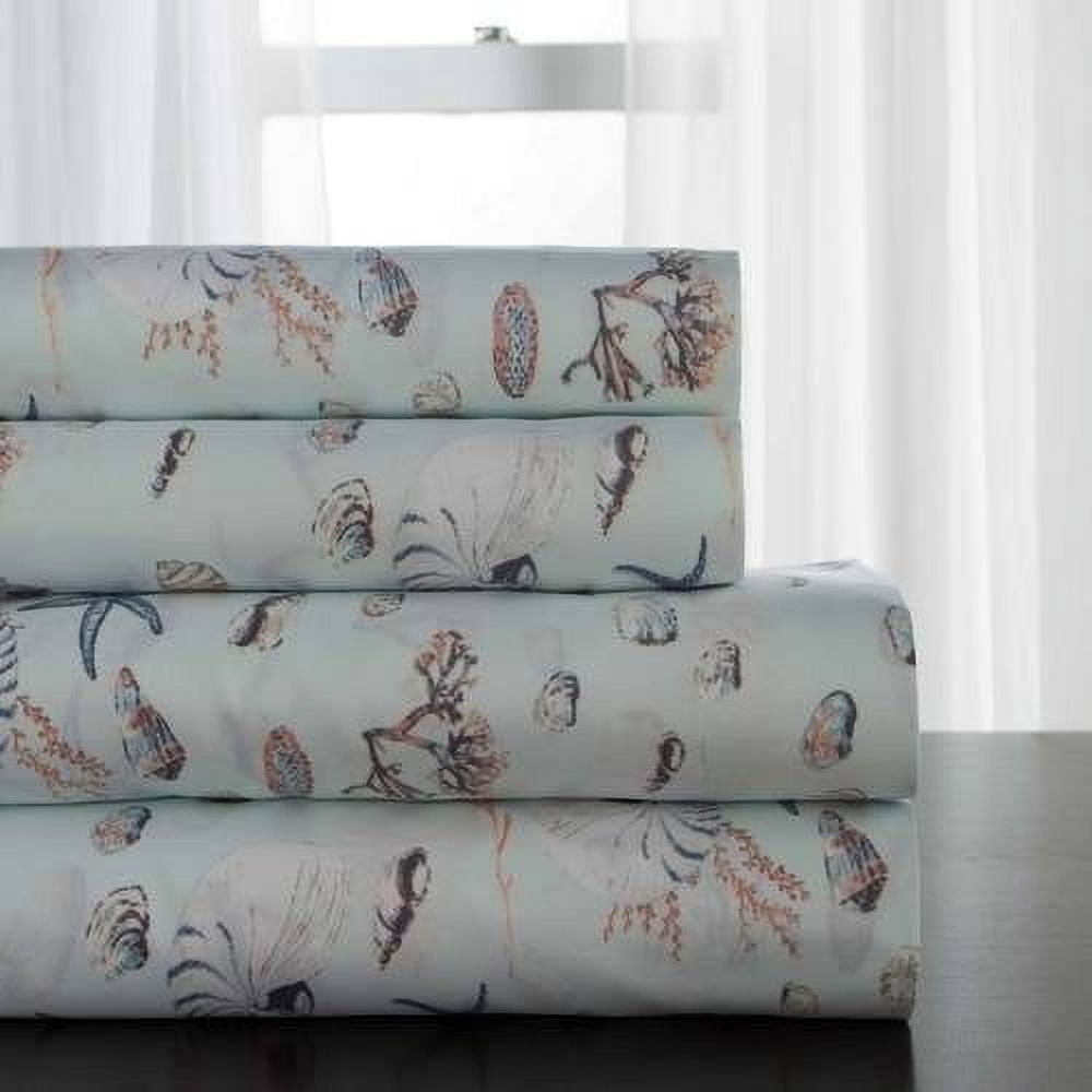 Oceanside Sea Coastal Print Full Microfiber Sheet Set