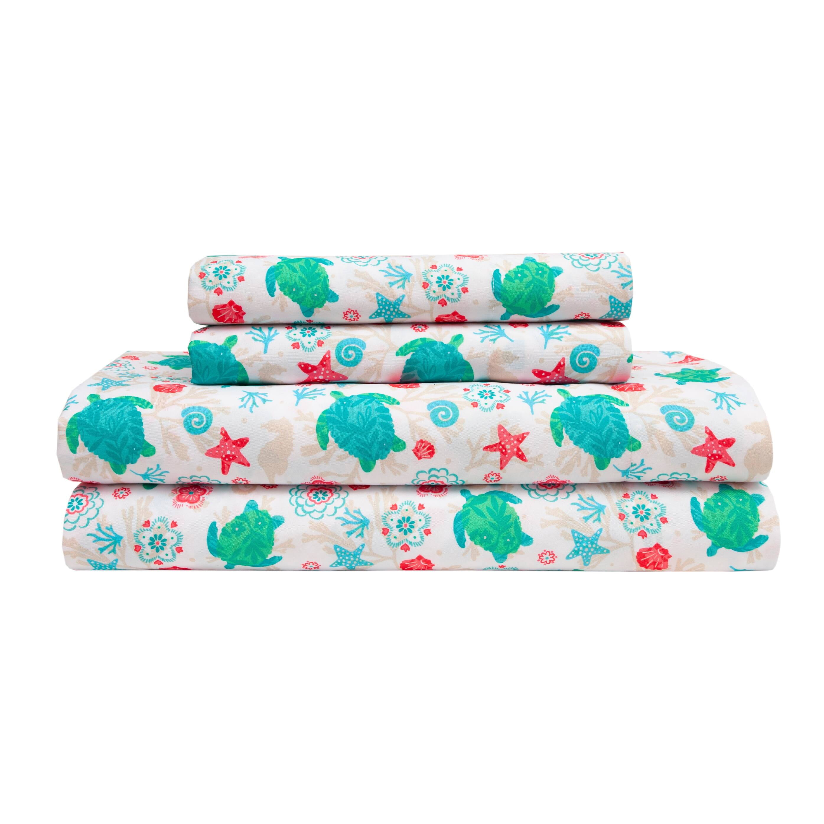 Coastal Print Sheet Set|Queen - Ocean Paradise Coastal Print Sheet Set|Queen - Ocean Paradise