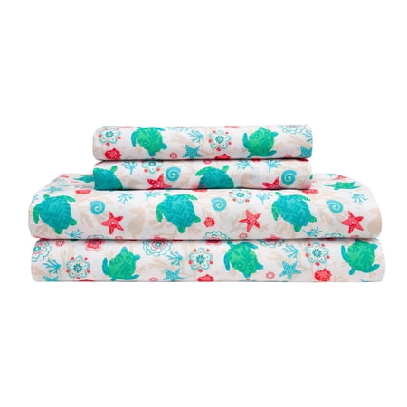 Coastal Print Sheet Set|Queen - Ocean Paradise Coastal Print Sheet Set|Queen - Ocean Paradise