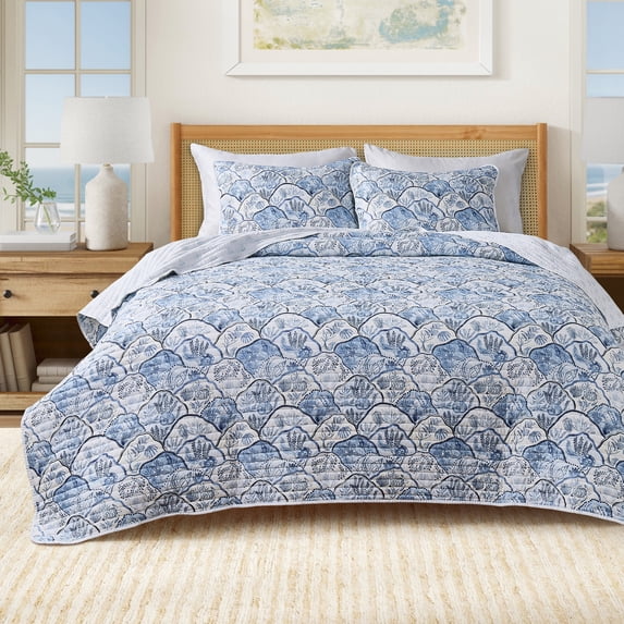Coastal Quilt Set - Lightweight, Soft, All-Season - 2-Piece Reversible Bedding Set (Twin / Twin XL, Harborview)