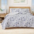 thumbnail image 1 of Coastal Quilt Set - Lightweight, Soft, All-Season - 2-Piece Reversible Seashell Bedding Set (Twin / Twin XL, Scattered Shells), 1 of 6