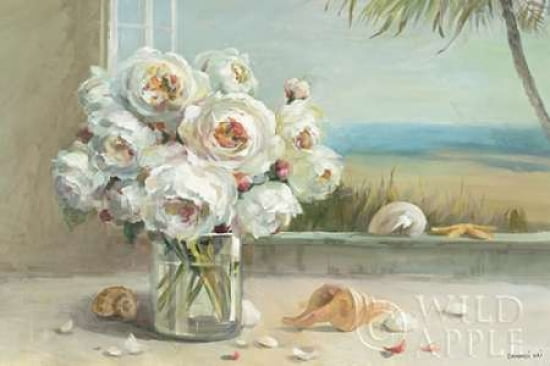 Coastal Roses v2 Canvas Art - Danhui Nai (12 x 18)
