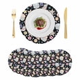 thumbnail image 1 of Coastal Round 13 Inch Placemats Set of 6, Summer Nautical Ocean Floral Shell Starfish Black HeatResistant Non Slip Place Mats for Dining Table, Wipeable Braided Kitchen Table Mats for Housewarming, 1 of 9