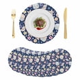 thumbnail image 1 of Coastal Round 13 Inch Placemats Set of 8, Summer Nautical Ocean Floral Shell Starfish Blue HeatResistant Non Slip Place Mats for Dining Table, Wipeable Braided Kitchen Table Mats for Housewarming, 1 of 9